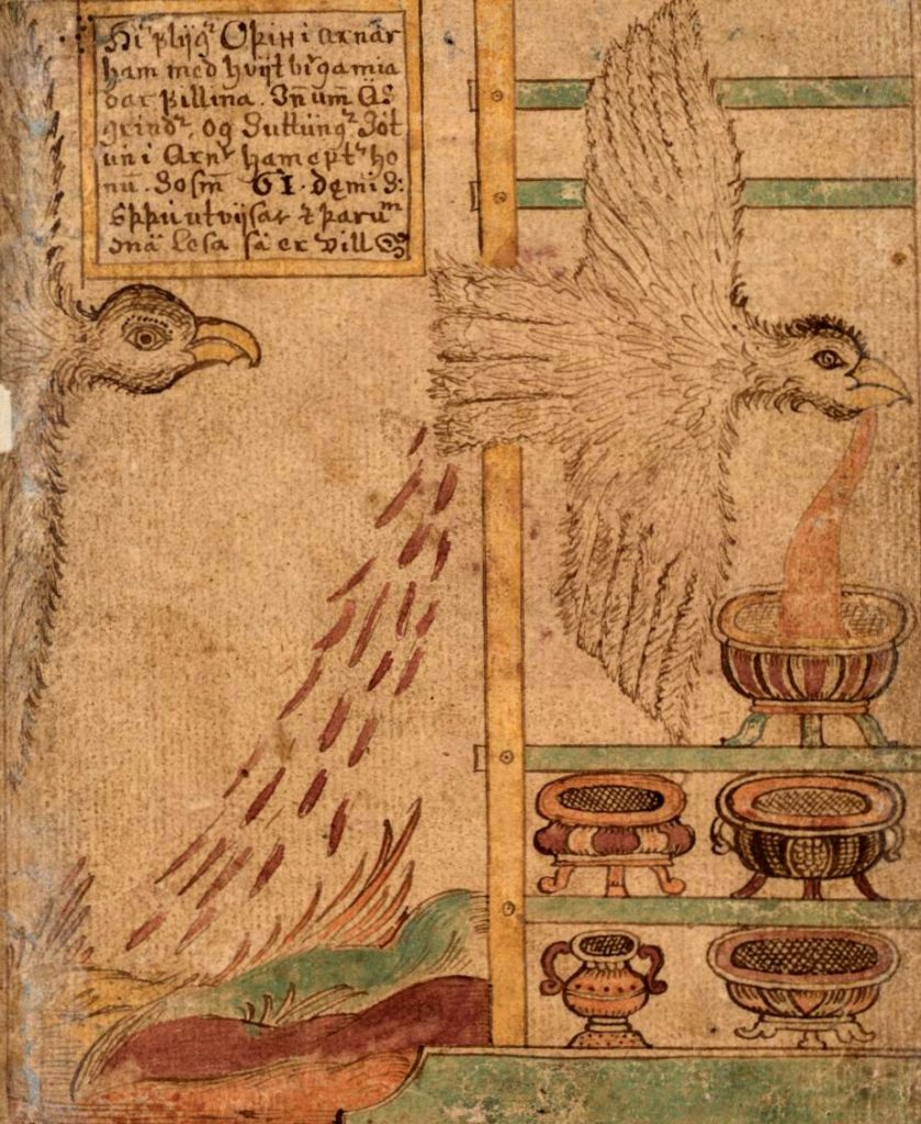 Dans les légendes nordiques, c'est Odin qui vola l'hydromel poétique sous la forme d'un aigle.